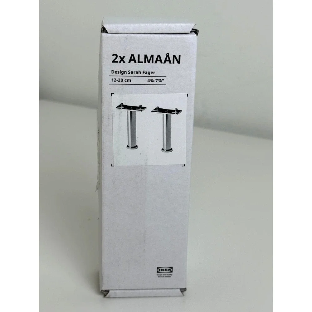 New IKEA ALMAAN Leg Stainless Steel 2 pack 4 ¾-7 ⅞ 